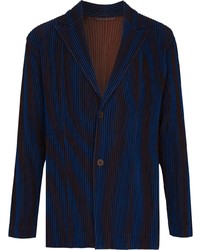 Мужской темно-синий пиджак в вертикальную полоску от Homme Plissé Issey Miyake