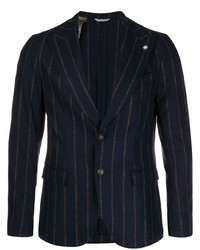 Мужской темно-синий пиджак в вертикальную полоску от Manuel Ritz