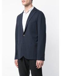 Мужской темно-синий пиджак в вертикальную полоску от Eleventy
