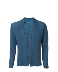 Мужской темно-синий пиджак в вертикальную полоску от Pleats Please By Issey Miyake