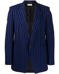 Мужской темно-синий пиджак в вертикальную полоску от Saint Laurent