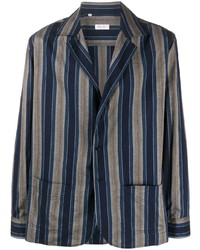 Мужской темно-синий пиджак в вертикальную полоску от Salvatore Piccolo