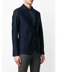Мужской темно-синий пиджак в вертикальную полоску от Lanvin