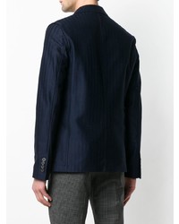 Мужской темно-синий пиджак в вертикальную полоску от Lanvin