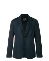 Мужской темно-синий пиджак в вертикальную полоску от T Jacket