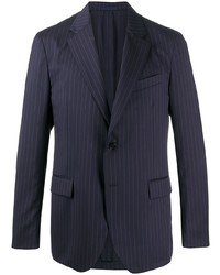 Мужской темно-синий пиджак в вертикальную полоску от Versace