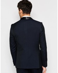 Мужской темно-синий пиджак в горошек от Selected