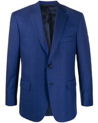Мужской темно-синий пиджак в клетку от Brioni
