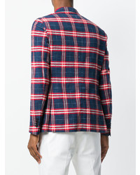 Мужской темно-синий пиджак в клетку от Etro