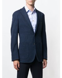 Мужской темно-синий пиджак в клетку от Hackett