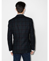 Мужской темно-синий пиджак в клетку от BOSS