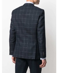 Мужской темно-синий пиджак в клетку от BOSS