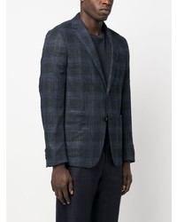 Мужской темно-синий пиджак в клетку от Zegna