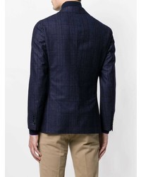 Мужской темно-синий пиджак в клетку от Barba