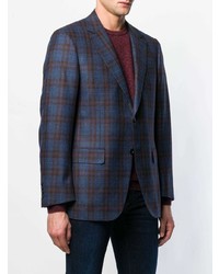 Мужской темно-синий пиджак в клетку от Canali