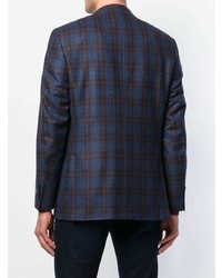 Мужской темно-синий пиджак в клетку от Canali