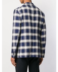 Мужской темно-синий пиджак в клетку от Tagliatore