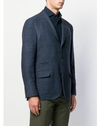 Мужской темно-синий пиджак в клетку от Brunello Cucinelli