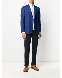 Мужской темно-синий пиджак в клетку от Brioni