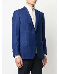 Мужской темно-синий пиджак в клетку от Brioni