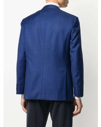 Мужской темно-синий пиджак в клетку от Brioni