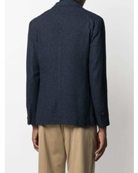 Мужской темно-синий пиджак в клетку от Tagliatore