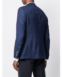 Мужской темно-синий пиджак в клетку от Tombolini