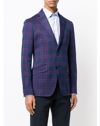 Мужской темно-синий пиджак в клетку от Etro