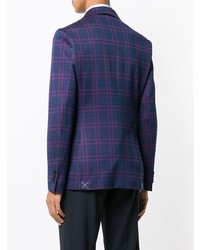 Мужской темно-синий пиджак в клетку от Etro