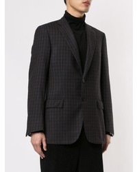 Мужской темно-синий пиджак в клетку от Brioni
