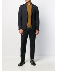 Мужской темно-синий пиджак в клетку от Lardini