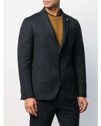 Мужской темно-синий пиджак в клетку от Lardini