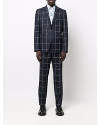 Мужской темно-синий пиджак в клетку от Etro