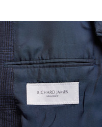 Мужской темно-синий пиджак в клетку от Richard James