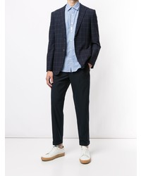 Мужской темно-синий пиджак в клетку от D'urban