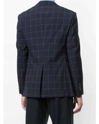 Мужской темно-синий пиджак в клетку от D'urban