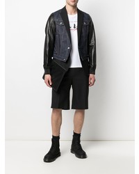 Мужской темно-синий пиджак в стиле пэчворк от DSQUARED2