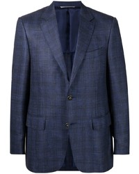 Мужской темно-синий пиджак в шотландскую клетку от Canali