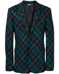 Мужской темно-синий пиджак в шотландскую клетку от Comme Des Garçons Pre-Owned