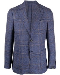 Мужской темно-синий пиджак в шотландскую клетку от Lardini