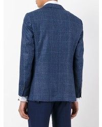 Мужской темно-синий пиджак в шотландскую клетку от Fashion Clinic Timeless