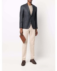 Мужской темно-синий пиджак в шотландскую клетку от Corneliani