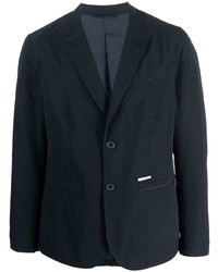Мужской темно-синий пиджак из жатого хлопка от Armani Exchange