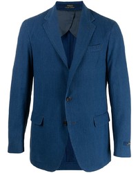 Мужской темно-синий пиджак из жатого хлопка от Polo Ralph Lauren