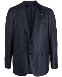 Мужской темно-синий пиджак из парчи от Tagliatore