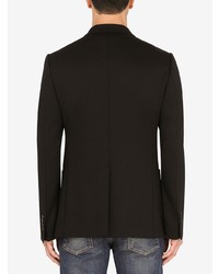 Мужской темно-синий пиджак с вышивкой от Dolce & Gabbana