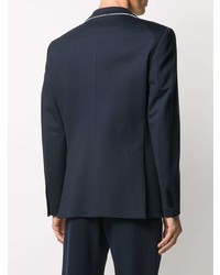 Мужской темно-синий пиджак с вышивкой от Billionaire