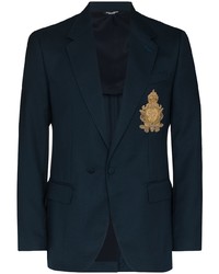 Мужской темно-синий пиджак с вышивкой от Dolce & Gabbana