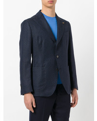 Мужской темно-синий пиджак с вышивкой от Gabriele Pasini