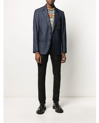 Мужской темно-синий пиджак с вышивкой от Dolce & Gabbana